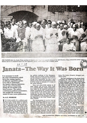 Janata-The way it was born AG Noorani