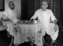 Charan Singh photographed with Gayatri Devi, April 2, 1970