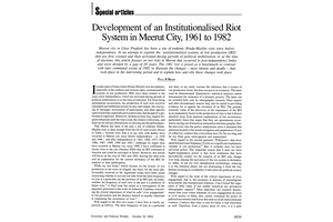 Development of an Institutionalised Riot System in Meerut City, 1961 to ...